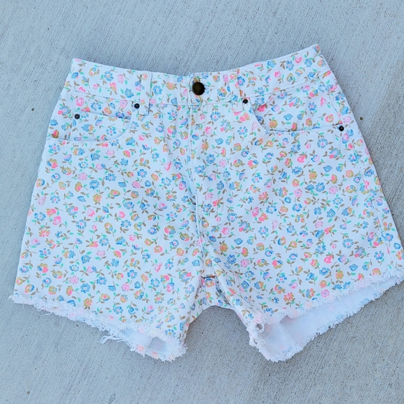 Billabong Denim Floral Shorts - Picture 1 of 5